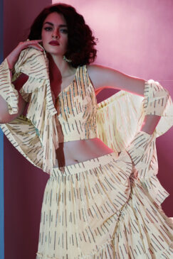 Alternative view of Off White Sangeet Party Wear Lehenga Choli