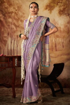 Purple Kanjivaram Silk Wedding Saree