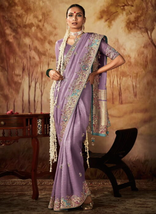Purple Kanjivaram Silk Wedding Saree