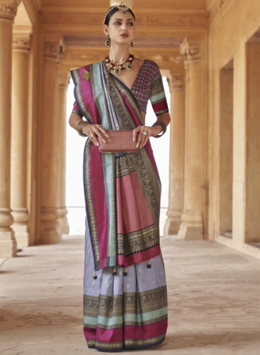 Blue Traditional Silk Saree