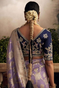 Alternative view of Lilac Dola Silk Wedding Saree
