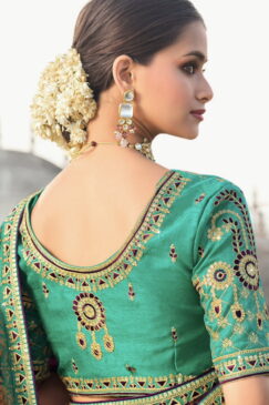 Alternative view of Wine Art Silk Embroidered Wedding Saree