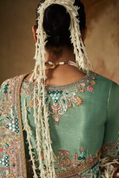 Alternative view of Mint Green Kanjivaram Silk Wedding Saree