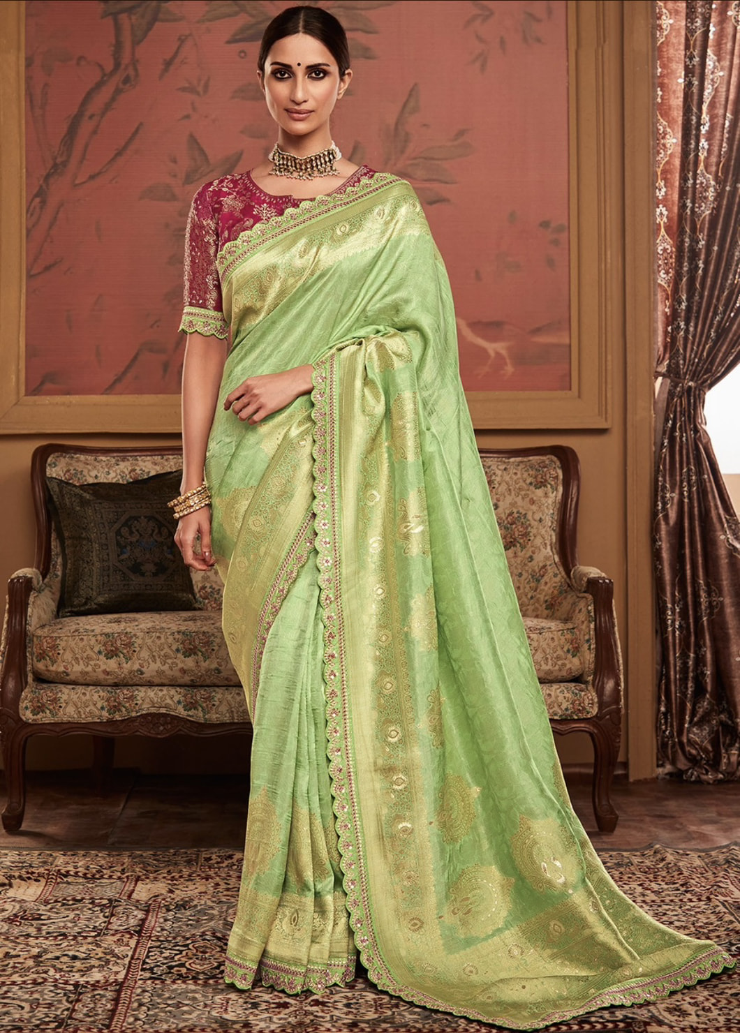 Light green hotsell wedding saree