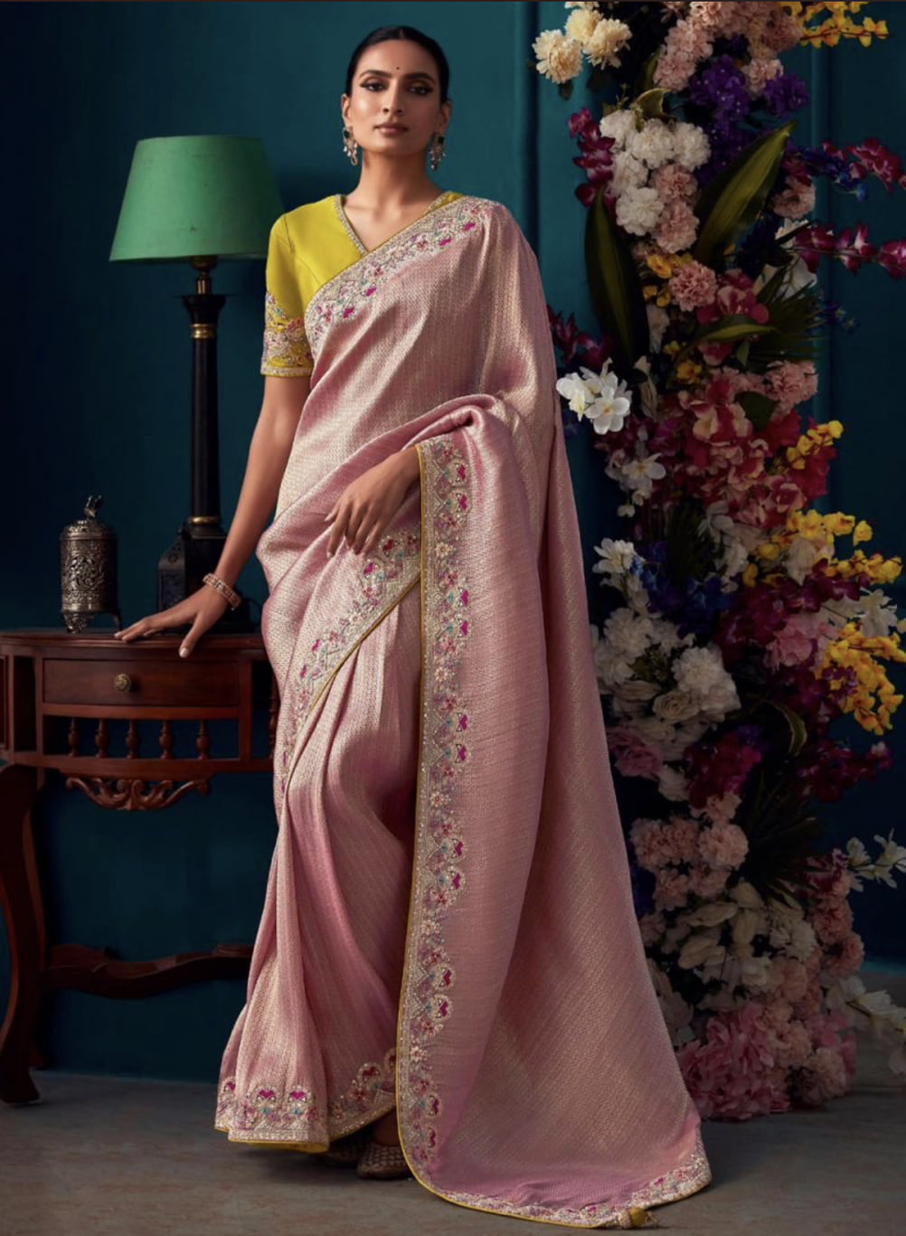 Pink Pure Silk Wedding Saree