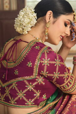 Alternative view of Green Art Silk Embroidered Wedding Saree