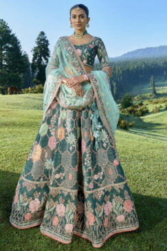 Green Silk Bridal Lehenga Choli