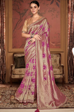 Pink Soft Dola Silk Wedding Saree