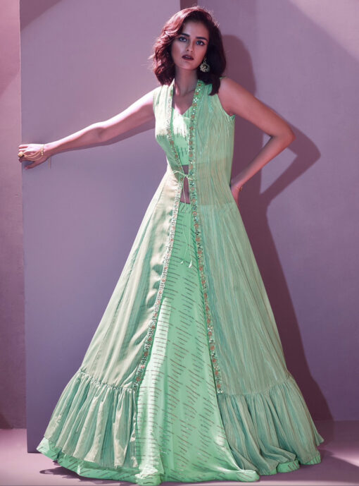 Aqua Sangeet Party Wear Lehenga Choli