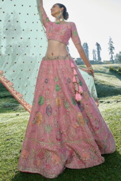 Alternative view of Pink Silk Bridal Lehenga Choli