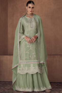 Light Green Georgette Sharara Suit