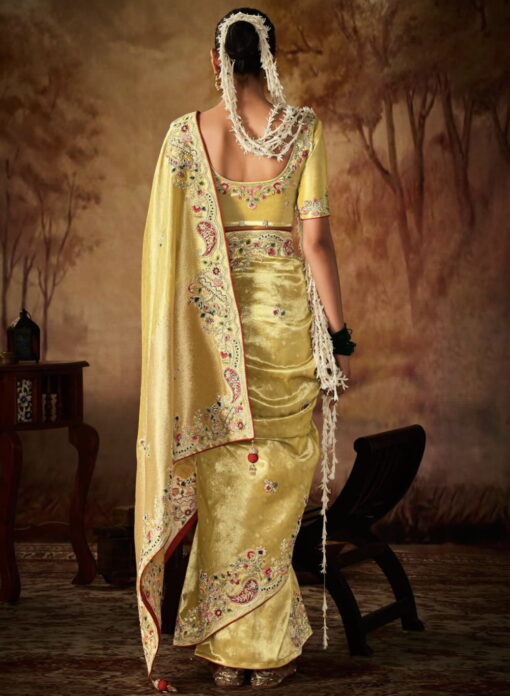 Orange Kanjiwaram Wedding Silk Saree With Gold Zari Contrast Blouse main image 0
