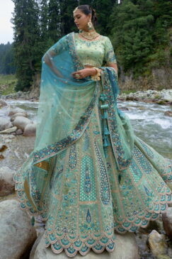 Green Silk Bridal Lehenga Choli