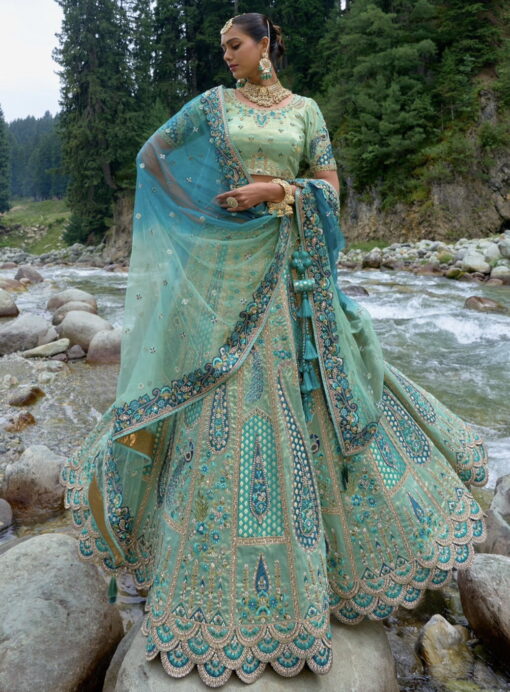 Green Silk Bridal Lehenga Choli