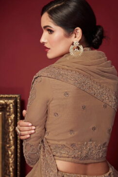 Alternative view of Brown Net Party Wear Lehenga Choli