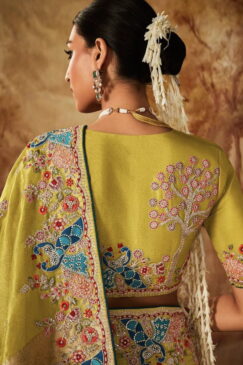 Alternative view of Yellow Kanjivaram Silk Wedding Saree