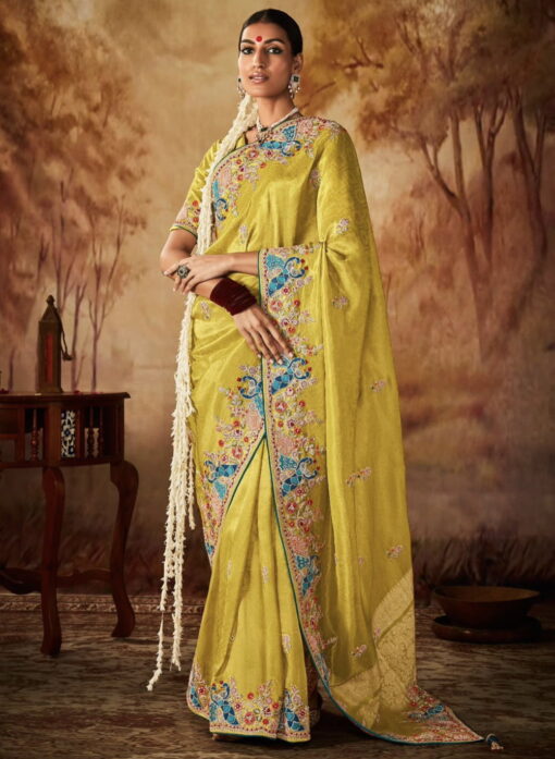 Yellow Kanjivaram Silk Wedding Saree