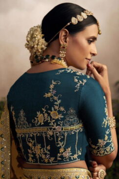 Alternative view of Yellow Dola Silk Wedding Saree