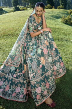 Alternative view of Green Silk Bridal Lehenga Choli