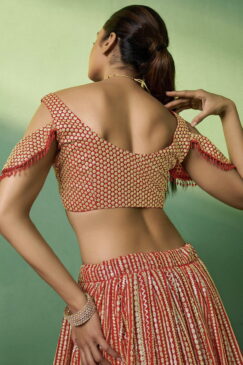 Alternative view of Red Georgette Embroidered Lehenga Choli