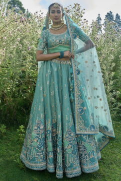 Green Silk Bridal Lehenga Choli