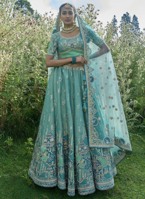 Green Silk Bridal Lehenga Choli