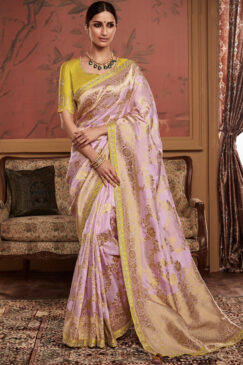 Light Pink Soft Dola Silk Wedding Saree