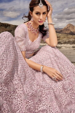 Alternative view of Pink Heavily Embellished Bridal Lehenga Choli