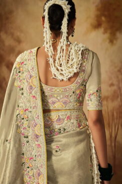 Alternative view of Sage Green Kanjivaram Silk Wedding Saree