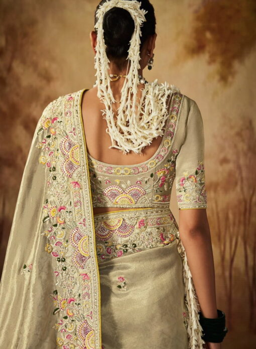 Sage Green Ready to wear/Easy Kanjivaram Saree