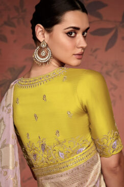 Alternative view of Pale Pink Soft Dola Silk Wedding Saree