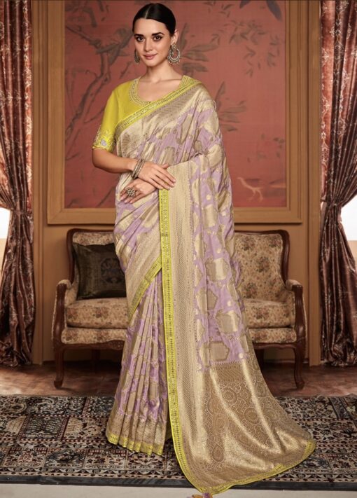 Pale Pink Soft Dola Silk Wedding Saree