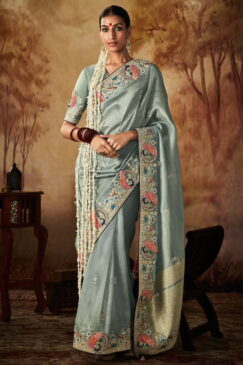Blue Kanjivaram Silk Wedding Saree