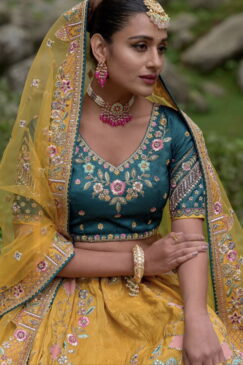 Alternative view of Mustard Silk Bridal Lehenga Choli