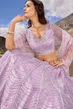 Alternative view of Lilac Heavily Embellished Bridal Lehenga Choli