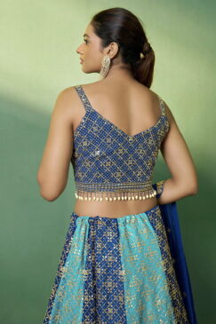 Alternative view of Blue Georgette Embroidered Lehenga Choli