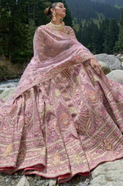 Alternative view of Pink & Purple Silk Bridal Lehenga Choli