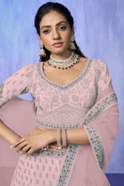 Alternative view of Pink Heavy Embroidered Bridal Lehenga Choli