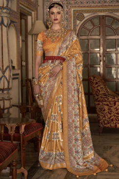 Orange Traditional Silk Saree