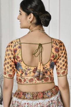 Alternative view of Multi Colour Satin Silk Wedding Lehenga Choli