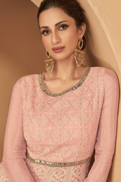 Alternative view of Peach Georgette Anarkali Gown
