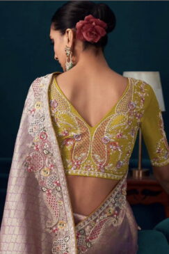 Alternative view of Pink Pure Silk Wedding Saree