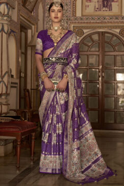Purple Traditional Silk Saree