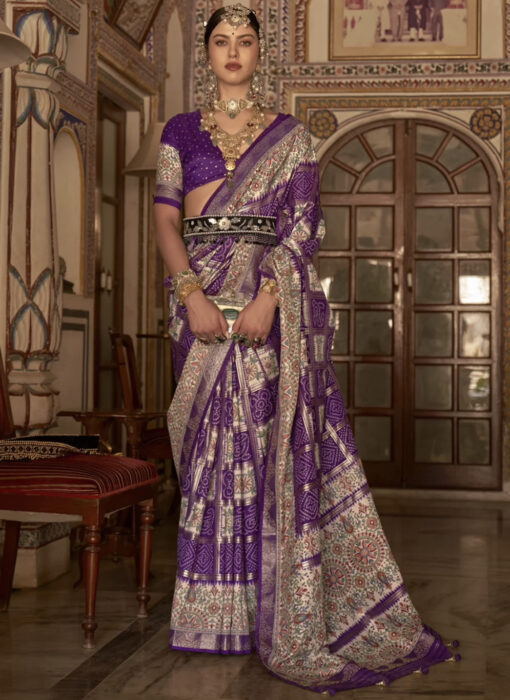 Purple Traditional Silk Saree