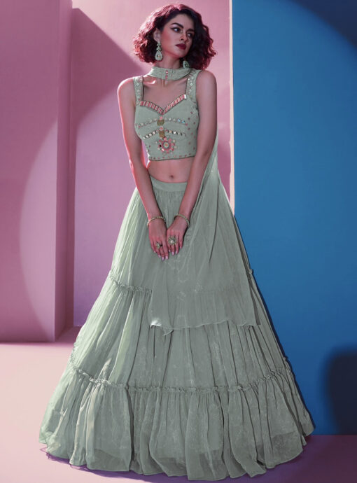 Grey Sangeet Party Wear Lehenga Choli