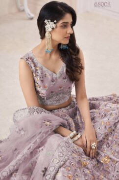Alternative view of Pink Art Silk Embroidered Bridal Lehenga Choli