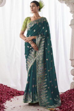 Green Kora Silk Wedding Saree