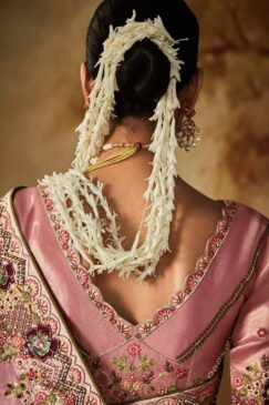 Alternative view of Pink Kanjivaram Silk Wedding Saree