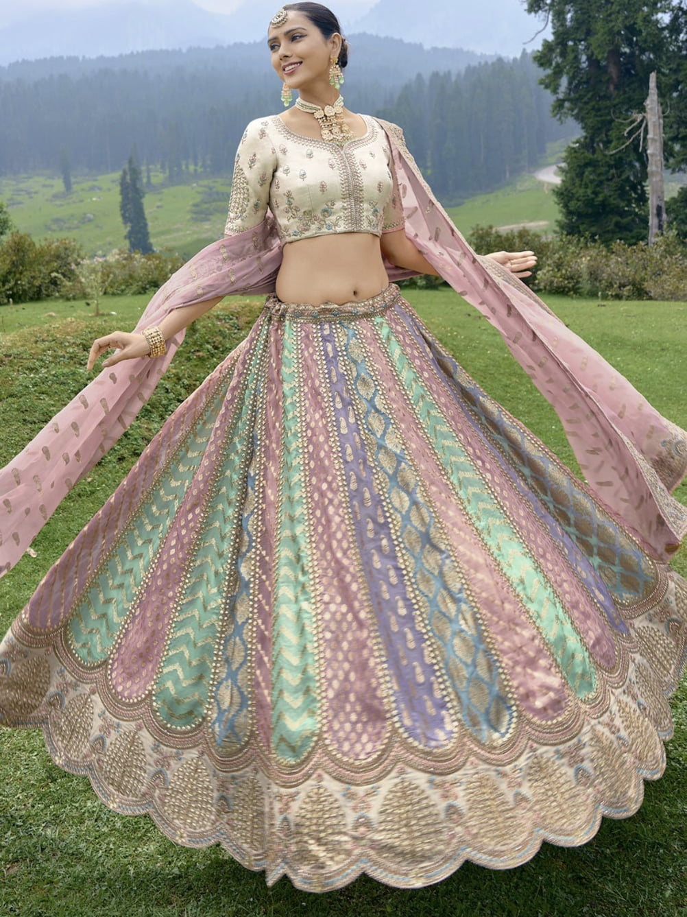 Colorful lehenga deals