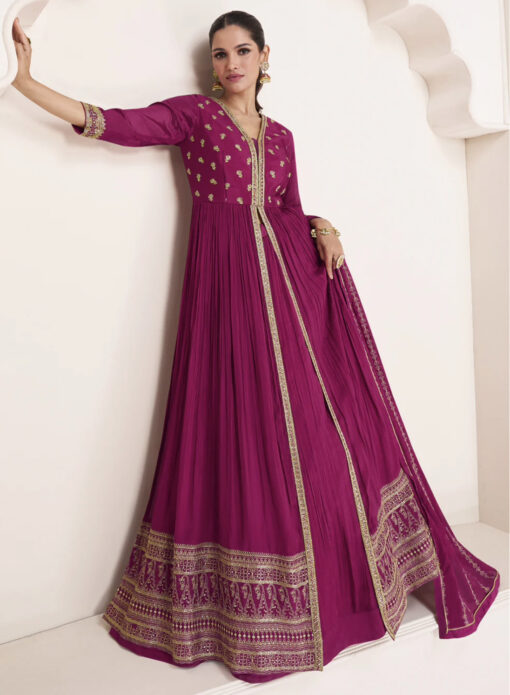 Pink Georgette Anarkali Gown